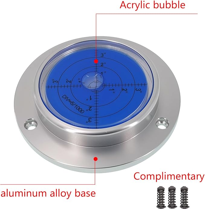 Metal Horizontal Bubble Cow Eye Level Universal Horizontal Bubble Flange Water Bubble Level Horizontal Bubble Small Household (90 * 16mm blue)