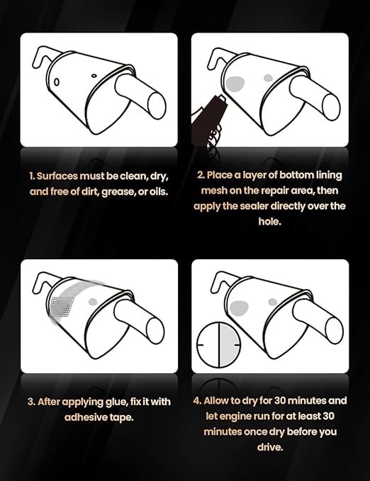 Auto Vehicle Exhaust System Sealant, Non-Slumping Professional Repair Crack Adhesive Super Glue Sealer for Car Mufflers, Tailpipes, Catalytic Converters (Box, Gram, 150)