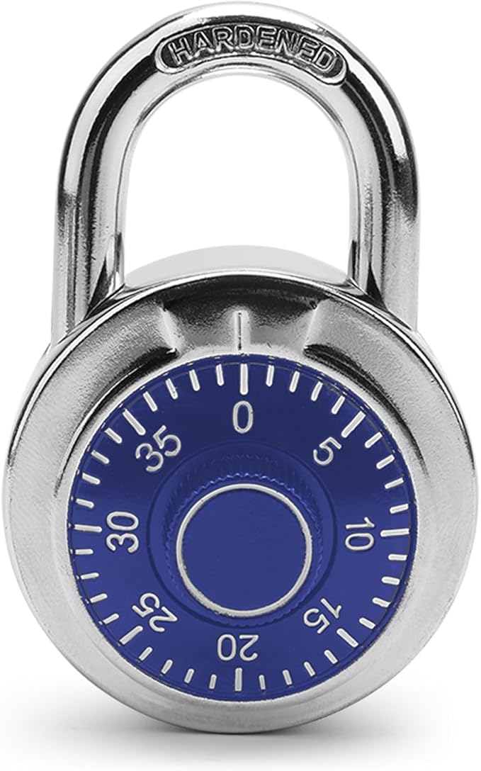 Combination Padlock,Lock for Gym and School Lockers Safe,Blue Turntable,Mini Combination Lock(Pack of 1)