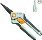 PrunePro Garden Scissors Pruning Shears Sharp Stainless Steel Non-Stick Teflon Coating Blade for Precise Cuts Garden Snip Bonsai Clippers for Plants Rose Flower 2 Pack