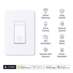 TP-Link Tapo Matter Smart Dimmer Switch: Voice Control w/Siri, Alexa & Google Assistant, UL Certified, Timer & Schedule, Easy Guided Install, Neutral Wire Required, Single Pole, Tapo S505D(2-Pack)