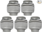 Conduit Connectors, 1-1/2 Inch Liquid Tight Connector NPT Non-Metallic for PVC Electrical Flexible Conduit Fittings, 180 Degree Straight, UL Listed for Home Outdoor Tubes Tools, Grey (5-Pack)