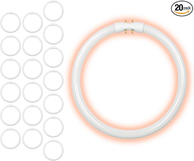 GoodBulb 22-Watt 9 Inch T5 Fluorescent Circline Light Bulb 4100K Cool White Light Color 2GX13 Base High Output 1393 Lumens 10000 Life Hours 80 CRI Pack of 20 Bulbs