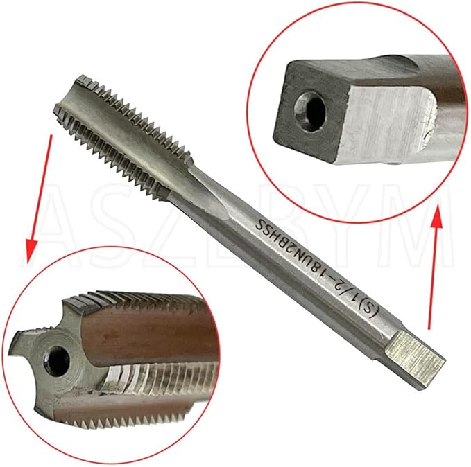 1/2-18 Tap And Die Set, Machine Thread Tap And Round Thread Die Right Hand HSS Taper