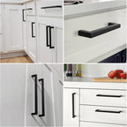 20 Pack Black Handles for Cabinets 8 Inch Stainless Steel Matte Black Square Cabinet Pulls Drawer Handles Cupboard Handles Modern Kitchen Cabinet Hardware