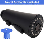 iFealClear Universal Kitchen Faucet Head Replacement, 3 Modes Pull Down Faucet Spray Head Replacement Compatible with Moen Delta Kitchen Sink Faucet, 15 Adapters Available, Matte Black