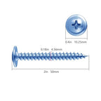 (100 pcs) Wensilon #10×2" Phillips Truss Head Wood Screws Galvanized Iron Quick Metal Self Tapping…