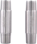 1/4" X 1/4" NPT Male Nipple Stainless Steel 304 Cast Pipe Coupling Fitting 2" Length (pack of 2)