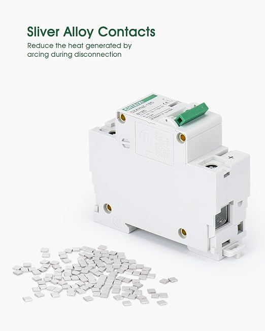 12V-110V DC Miniature Circuit Breaker, 80 Amp 1 Pole Battery Breaker Protector for Solar PV System and RV, Thermal Magnetic Trip, DIN Rail Mount, High Current DC Disconnect Switch MCB 1P B80