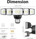 Onforu 120W 12000LM LED Security Lights Motion Sensor Outdoor, Dusk to Dawn Flood Lighting, 5 Heads 360° Wide Angle Illumination, 6500K IP65 Waterproof Hardwired Floodlight Motion Detection (Black)