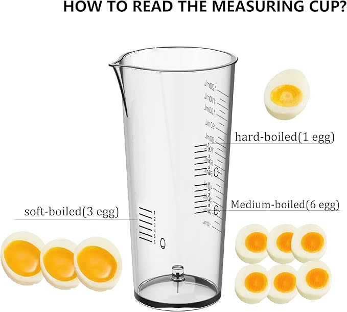 Evoloop Rapid Egg Cooker Electric 6 Eggs Capacity, Soft, Medium, Hard Boiled, Poacher, Omelet Maker Egg Poacher With Auto Shut-Off, BPA Free