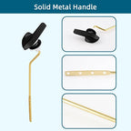 2Pack Universal Side Mount Toilet Handle Replacement Kit Compatible with Kohler K-GP30324-CP/Glacier Bay Toilet with Flapper Chains, Metal Toilet Flusher Lever, Matteblack