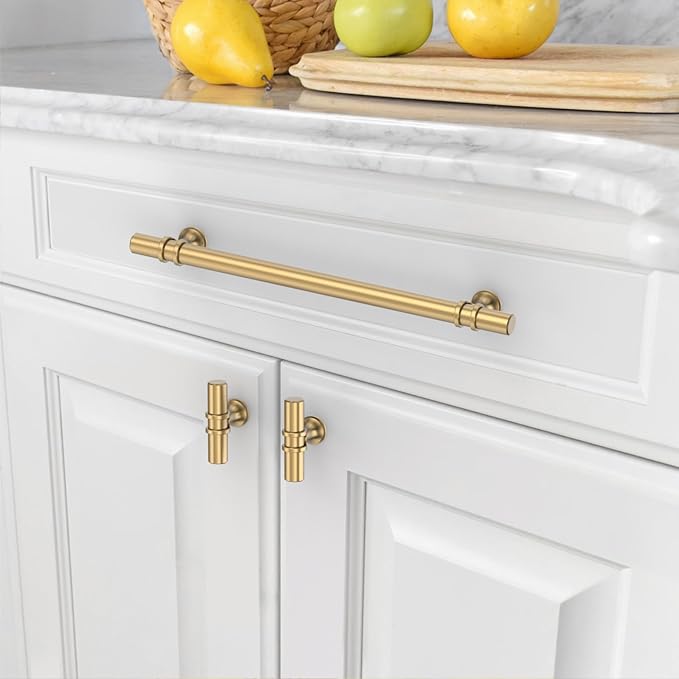 Asidrama 10 Pack 7 Inch(177mm) Champagne Bronze Kitchen Cabinet Handles, Cabinet Pulls Kitchen Cabinet Hardware Cupboard Handles Drawer Pulls