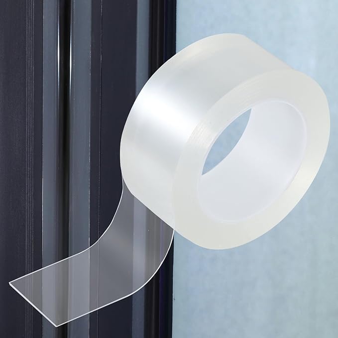 Transparent Window Weather Sealing Tape 2inch*66ft Weather Stripping Residue-Free Clear Window Insulation Tape for Doors Windows and Shower Glass Gaps