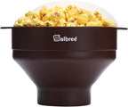 The Original Salbree Collapsible Silicone Microwave Popcorn Popper Maker Machine, Microwavable Bowl Holds 16 Cups, Uses Hot Air and Oil Always Optional - The Most Colors Available (Chocolate)