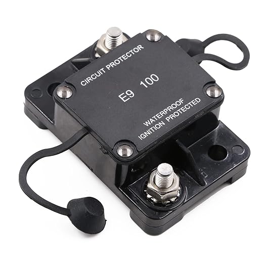 Hi-Amp 100 Amp Automotive Circuit Breaker Auto Reset No Switch Button for Boat, Car Audio, Solar System, Battery Protection 12V-32V DC IP67
