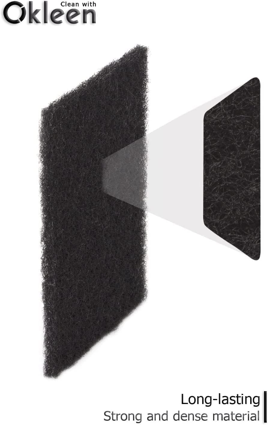 Delicate Scour Pads. Made in Europe. 12 Pack, 4 x 6 Inch Odorless General Purposes Scouring Scrubbers for Cleaning Dishes, Cutlery, Kitchen, Household & Outdoor Things (Black)