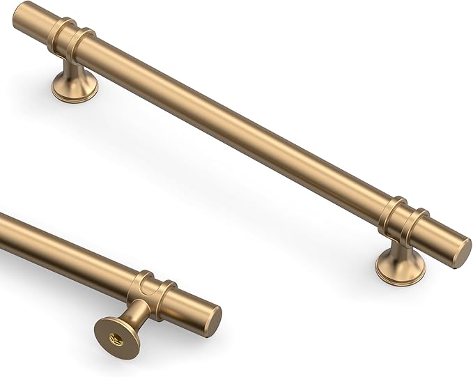 Asidrama 10 Pack 6.3 Inch(160mm) Champagne Bronze Kitchen Cabinet Handles, Cabinet Pulls Kitchen Cabinet Hardware Cupboard Handles Drawer Pulls