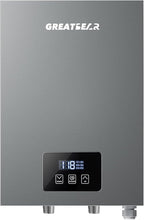 Electric Tankless Water Heater, GREATBEAR 14KW On Demand Water Heater Electric 240V, Point of Use Instant Hot Water Heaters, With Self Modulating ECO130G Gray