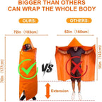 DIBBATU Fireproof Cloak, Fire Escape Cloak, Extra Big Fireproof Fiber Cape, Emergency Used as A Fire Blanket, Head Protection Fire Escape kit for Household, Office Home (Orange, 72 * 70in)