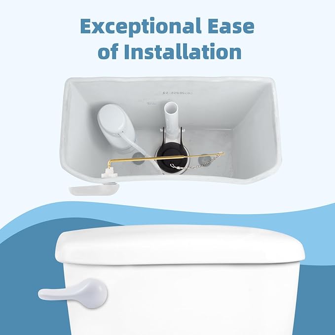iFealClear Universal Toilet Handle Replacement Kit Front Mount with 2-Inch Rubber Toilet Flapper Replacement, Toilet Tank Parts Compatible with Kohler, American Standard, TOTO, Mansfield, White