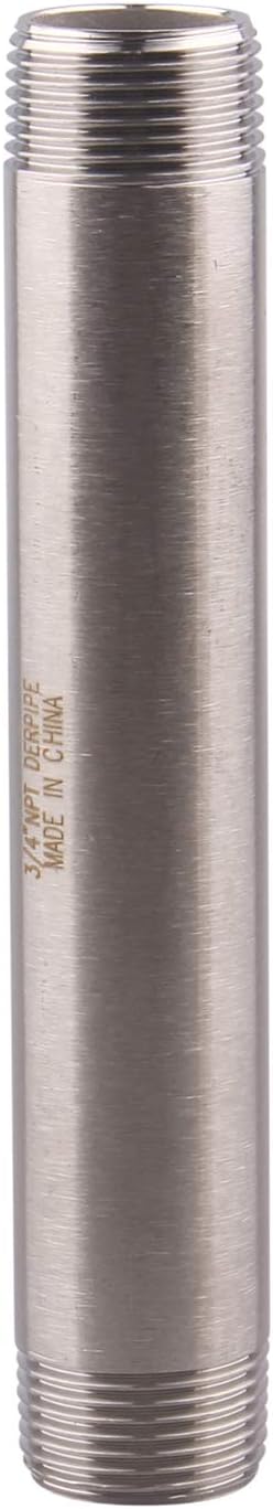 3/4" X 3/4" NPT Male Nipple Stainless Steel 304 Cast Pipe Coupling fitting 6" Length