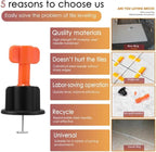 Tile Leveling System Kit 1/8" T Type 50pcs Tile Leveling Reusable + 200pcs Cross Spacer Tile Installation Tool Kit for Stone Ceramic Stone Installation With 1x Wrenches (1/8" 250pcs)