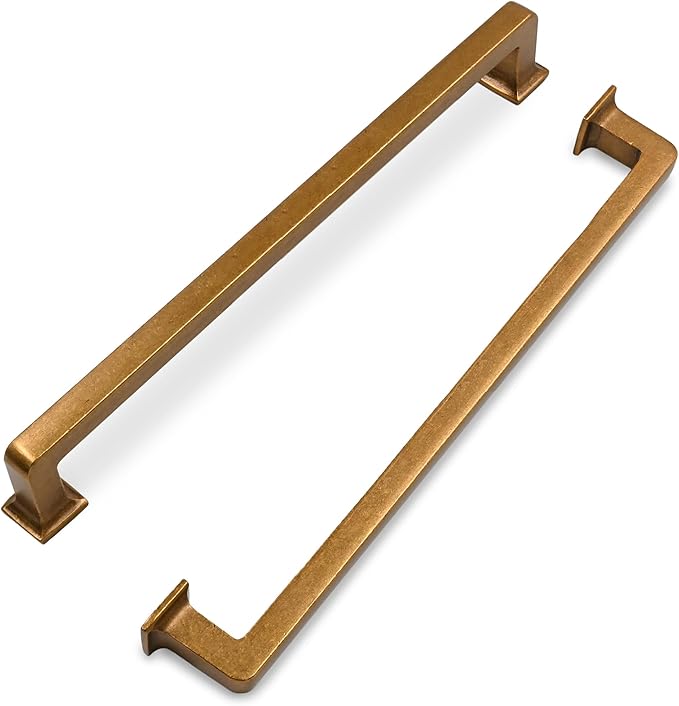 FILTA Cabinet Handles 12.6 Inch 6 Pack Antique Brass Cabinet Pulls for Kitchen Metal Drawer Pulls Modern Cabient Hardware Cupboard Handles