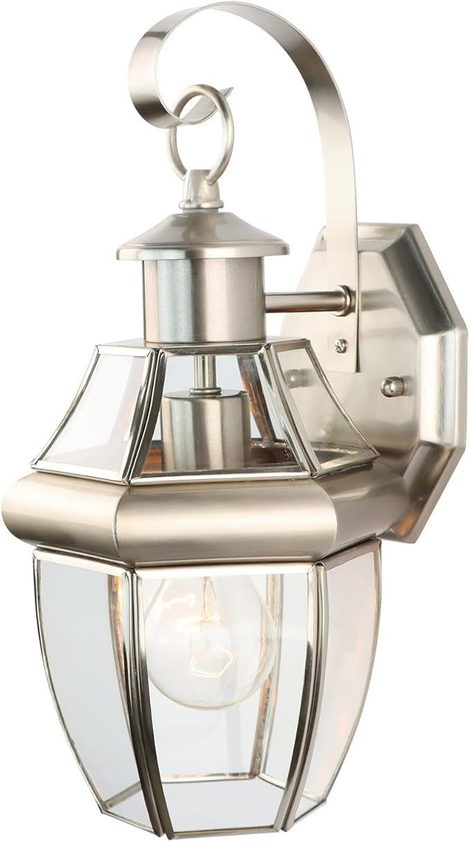 Outdoor Wall Lantern, 13.25IN Porch Lights Outdoor with Glass Shades, Large Waterproof Exterior Lighting Fixtures, Aluminium Outside Light for House Farmhouse Patio Doorway Garage (E26 Base Max 40W )