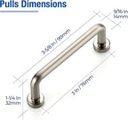 JOY DECOR Cabinet Pulls – 3 Inch Hole Center, Brushed Nickel, 2 Pack, Zinc Alloy Cabinet Handles for Drawers & Cupboard – Vintage Style Hardware for Kitchen, Bathroom, Dresser, Furniture Makeover