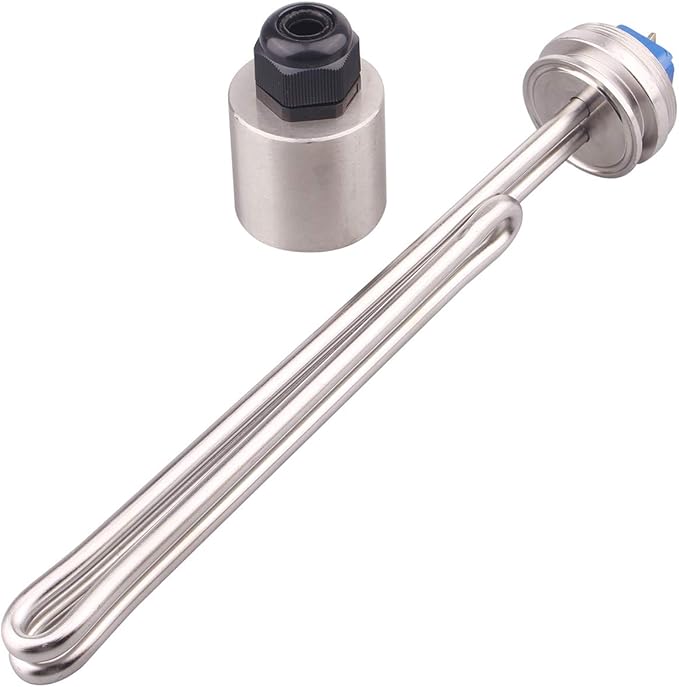 DERNORD 1.5" Inch (OD50.5mm) Tri-clamp Foldback Heating Element Stainless Steel Immersion Water Heater (240V 3500W)