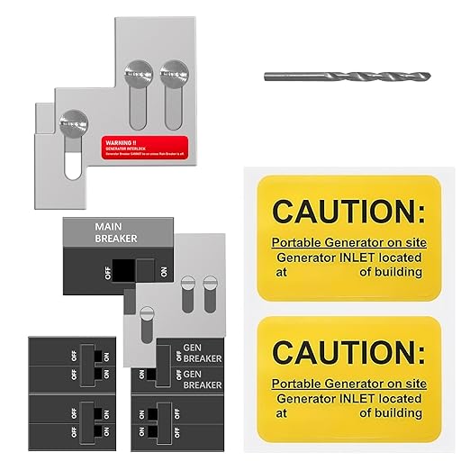 Generator Interlock Kit Compatible with Square D QO or Homeline 100 or 125 Amp Panels,3/4 to 7/8 to inches Spacing Between Main and Generator Breaker,Professional and Interlock Kit