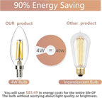 12 Pack E12 LED Candelabra Bulbs 40W Equivalent 4W, 2700K Warm White 400LM Dimmable - Vintage Edison B10 B11 Candle Bulbs for Chandeliers, Ceiling Fans & Lamps, High Brightness Energy Saving