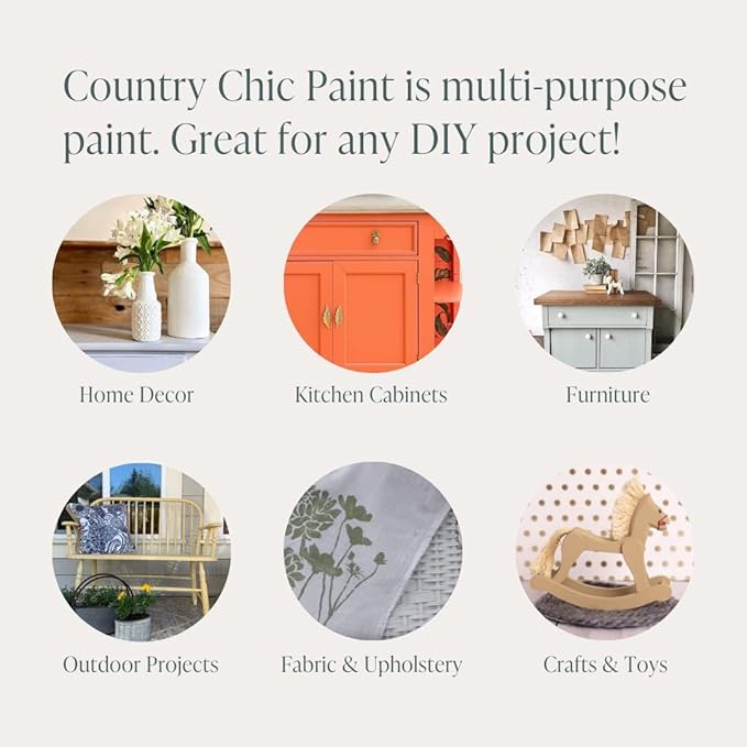 Country Chic All-in-One Chalk Paint for Furniture, Cabinets, Home Decor, Eco-Friendly, Matte Finish, Built-In Primer & Top Coat for Wood, Metal - Cheesecake (Off White) - 8 oz (237 ml)