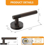 Amerdeco 3 Pack Oil Rubbed Bronze Door Handles Interior, Knurled Privacy Door Handles, Heavy Duty Door Lever for Bedroom or Bathroom, Reversible Keyless for Left Right Handed Doors AM0016