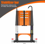 Telescopiing Ladder 12.5ft Extendable Extension Folding Non-Slip Ladder for Multi-Purpose Household
