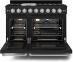Gordon Ramsay by THOR Kitchen 48 Inch Professional Liquid Propane Range with Tilt Panel Touch Control in Black/Stainless Steel