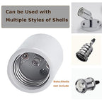 Keyless E26 Porcelain Socket,JNXQWE Ceramic Medium Base Screw Socket with Hickey IPS 1/8-27,Glazed (3-Pack,Keyless)