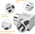 90 Degree Street Elbow - 3/8" NPT Female to 3/8" NPT Female Stainless Steel 304 Heavy Duty Forged Square Barstock Street Elbow Adapter Pipe Fitting (pack of 2)