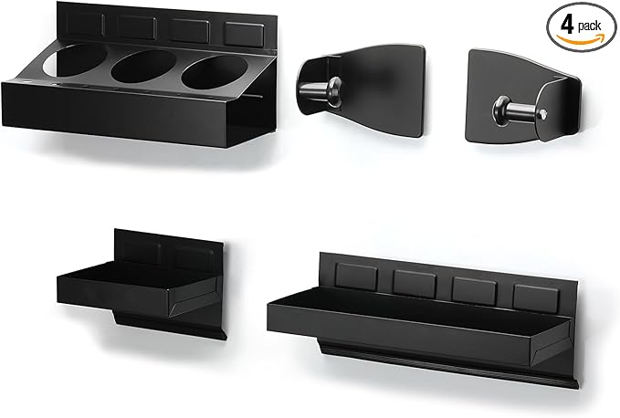 Mayouko Magnetic Toolbox Shelf, Tray and Holder, 4-Piece Magnetic Toolbox Tray Set Tool Box Cabinet Side Shelf Storage, Workshop