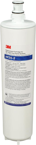 3M HF25-S High Flow Series 3M Genuine Replacement Filter Cartridge for ICE125-S Water Filter System, Reduces Chlorine, Taste and Odor, Scale, and Particulate 1 Micron, 1.5 gpm, 5615203