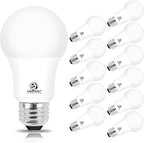 Energetic A19 LED Dimmable Light Bulbs, 100 Watt Equivalent Warm White 3000K 13.5W 1600lm, CRI80+, 15000Hrs, 12-Pack, ETL Listed