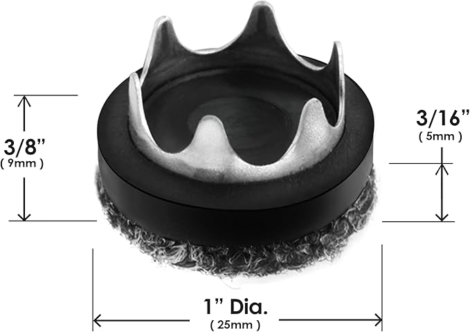 GorillaOutdoor 1 inch Round Furniture Feet Floor Protectors/Weatherproof Berber Glides for Furniture (Set of 16) Tap On Furniture Pads for Outdoor & Indoor Use