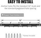 UNITEDPOWER Wall Mounted Power Tool Organizer Holder, Heavy Duty Utility Storage Rack for Battery Powered Hand Tools, Cordless Drill Rack, Workshop, Shed, Garage