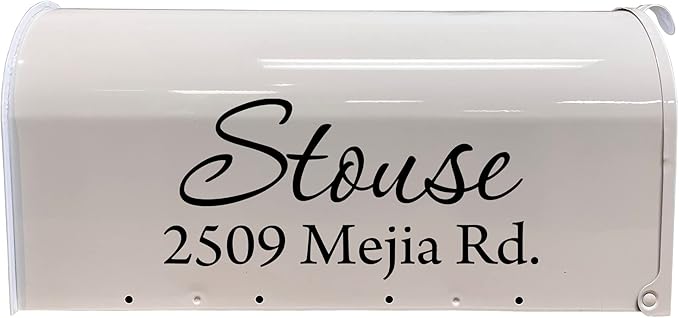 Mailbox Decals Personalized Address and Street Name Outdoor Stickers VWAQ-CMB1 (12 Inch X 6 Inch, Black)