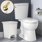 Hibbent Universal Metal Side Mount Toilet Handle Replacement Kit, Brass Toilet Flush Tank Lever with Stainless Steel Flapper Chains for Most Toilets, Brushed Gold