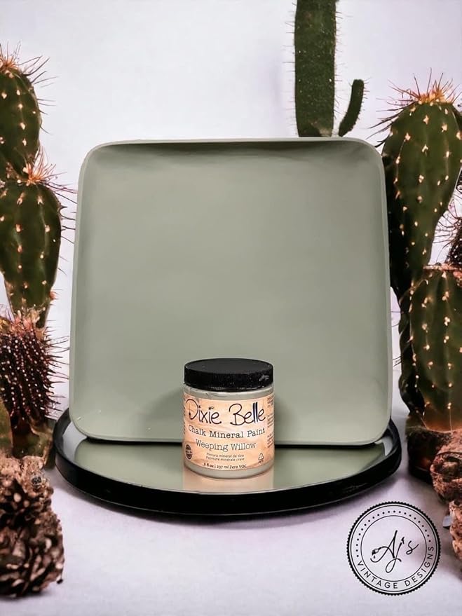 Dixie Belle Paint Company Chalk Finish Furniture Paint - Weeping Willow (4oz) - Matte Soft Green Chic Chalk Mineral DIY Furniture Paint