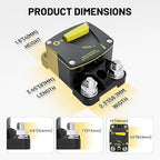 RED WOLF 200A Circuit Breaker Switch Manual Reset DC 12-24V, 5/16"-M8 Stud for Car Audio RV Marine Boat Truck Trolling Motors Stereo Audio Electronic Battery Solar System