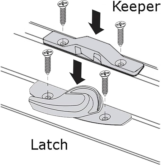 Window Sash Lock & Latch and Keeper Replacement for Andersen 200 Series Narroline and 400 Series Tilt-Wash Double-Hung Windows 1968 to Present (1 Pack, Stone Color)