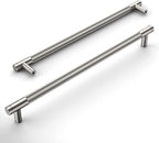 Amerdeco 10 Pack Brushed Satin Nickel Knurled Cabinet Pulls 10 Inch Center to Center Kitchen Cabinet Handles for Drawer Dresser, Cupboard and Wardrobe ZH0031